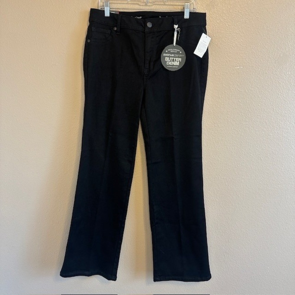 NWT Avenue‎ Denim Women's Butter Denim Black Bootcut Stretch Jeans 14 Inseam 31" - Picture 2 of 11